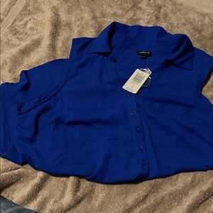 Torrid Cobalt Blue Casual Button Down Shirt